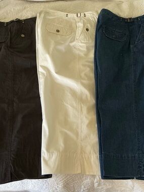 Charter Club women’s capri Pants Trio - Black, White, blue Jean